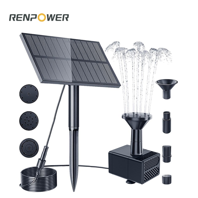 Popolare Fontana solare da 1,5 W Plug al suolo Square Spalato Split Fountain Outdoor Courtyard Rockery Water Landscaping